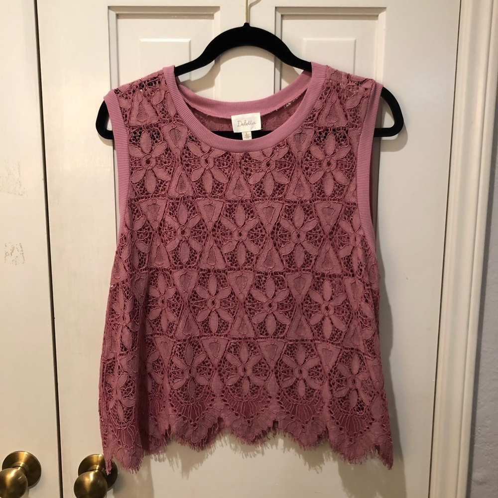 Pink lace top!